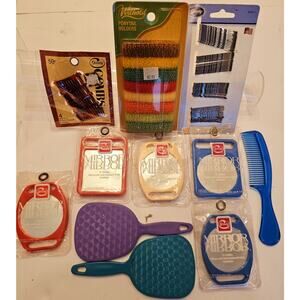 Vintage Goody Hair Care 80s Combs, Hand Mirrors, Ponytail, Clips Lot Of 11pcs‎